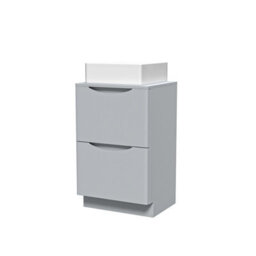 Nes Home 500mm Matte Grey Bathroom 2 Drawers Vanity & Worktop With Square Basin - thumbnail 5