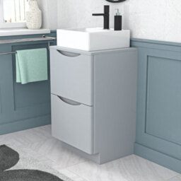 Nes Home 500mm Matte Grey Bathroom 2 Drawers Vanity & Worktop With Square Basin - thumbnail 2