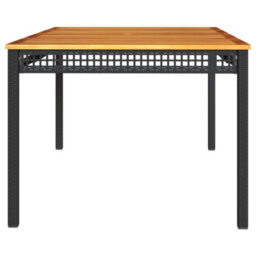 Walplus Garden Table Black 180X90X75 Cm Poly Rattan Acacia Wood - thumbnail 5
