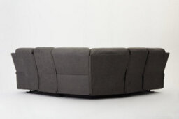 Home Detail Selby 5 Seater Corner L-Shaped Manual Recliner Sofa Grey Faux Leather - thumbnail 3