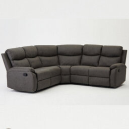 Home Detail Selby 5 Seater Corner L-Shaped Manual Recliner Sofa Grey Faux Leather - thumbnail 2