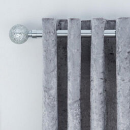 A.unique Home Crackle Ball Metal Extendable Curtain Pole With Rings And Fittings (25/28mm) - Nickel, 70Cm - 120Cm Approx - thumbnail 4