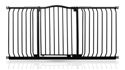 Safetots Curved Top Safety Gate, 152Cm - 161Cm, Matt Black, Pressure Fit Stair Gate - image 1