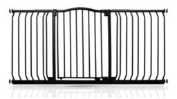 Safetots Curved Top Safety Gate, 152Cm - 161Cm, Matt Black, Pressure Fit Stair Gate - thumbnail 1
