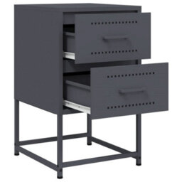 Berkfield Bedside Cabinet Anthracite 36X39X60.5 Cm Steel - thumbnail 9