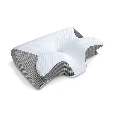 Ergonomic Cervical Memory Foam Orthopedic Neck And Shoulder Support Pillow Light Grey - image 1