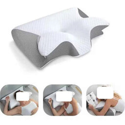 Ergonomic Cervical Memory Foam Orthopedic Neck And Shoulder Support Pillow Light Grey - thumbnail 2