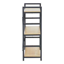 Orsina Luxe Light Yellow 3-Tier Shelf Unit With Black Metal Frame,bookcase For Home Office,stylish Display Unit - thumbnail 2