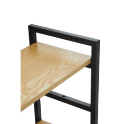 Orsina Luxe Light Yellow 3-Tier Shelf Unit With Black Metal Frame,bookcase For Home Office,stylish Display Unit - thumbnail 4