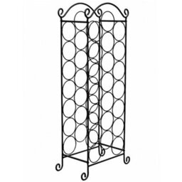 Stainless Steel Black Finish Wine Rack Holder Floor Standing Holds 21 Bottles - thumbnail 4