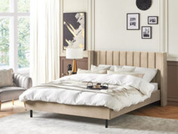 Beliani Bed Velvet Villette 180 X 200 Cm (Eu Super King) Beige - thumbnail 2