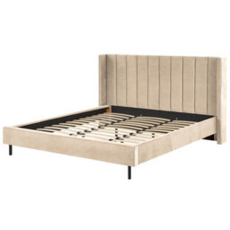 Beliani Bed Velvet Villette 180 X 200 Cm (Eu Super King) Beige - thumbnail 6