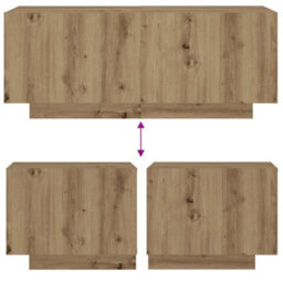 Berkfield Bedside Cabinet Artisan Oak 100X35X40 Cm Engineered Wood - thumbnail 8