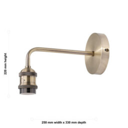 First Choice Lighting Set Of 2 Isaac - Antique Brass Wall Lamps - thumbnail 9