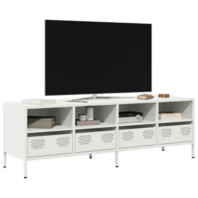 Berkfield Tv Cabinet White 135X39X43.5 Cm Cold-Rolled Steel - image 1