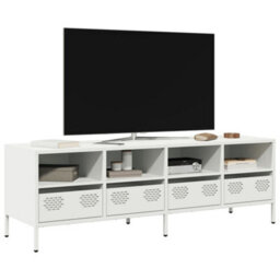 Berkfield Tv Cabinet White 135X39X43.5 Cm Cold-Rolled Steel