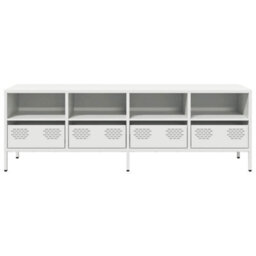 Berkfield Tv Cabinet White 135X39X43.5 Cm Cold-Rolled Steel - thumbnail 4