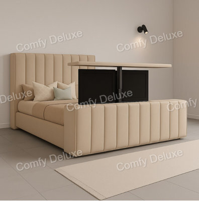Comfy Deluxe 5Ft Kingsize Mink Plush Tv Bed Frame Only