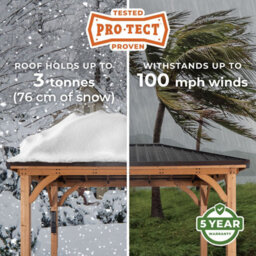 Backyard Discovery Barrington Cedar Wood Outdoor Patio Gazebo With Powerport 3.7M X 3.1M (12Ft X 10Ft) - thumbnail 7