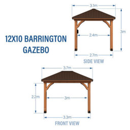 Backyard Discovery Barrington Cedar Wood Outdoor Patio Gazebo With Powerport 3.7M X 3.1M (12Ft X 10Ft) - thumbnail 6