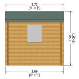 Shire Danbury Log Cabin Home Office Garden Room Approx 9 X 9 Feet - thumbnail 3