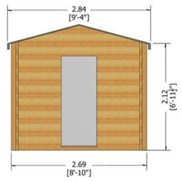 Shire Danbury Log Cabin Home Office Garden Room Approx 9 X 9 Feet - thumbnail 2