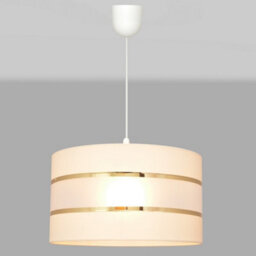 Luminosa Lighting Luminosa Helen Cylindrical Pendant Ceiling Light Ecru, Gold, White 35Cm - thumbnail 2
