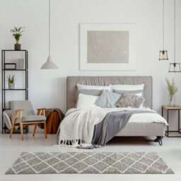 The Rugs Moroccan Shaggy Rugs And Runners Soft Fluffy Diamond Design High Pile Grey And Ivory Living Room Kitchen Hallway 510 - thumbnail 9