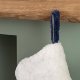 Samuel Alexander 55Cm Blue Soft Plush Hanging Christmas Stocking With Faux Fur Trim And Pom Poms - thumbnail 3