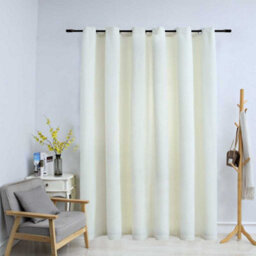 Walplus Blackout Curtain With Metal Rings Velvet Cream 290X245 Cm