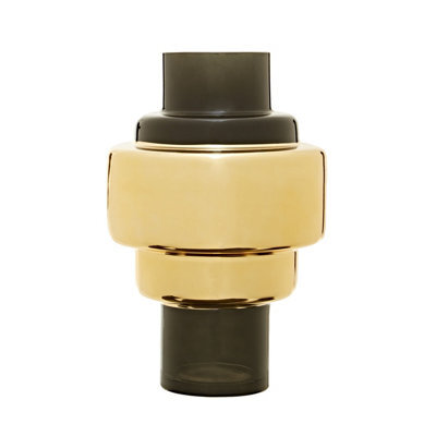 Orsina Cayden Small Smoked Black And Gold Vase - image 1