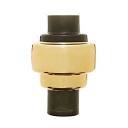 Orsina Cayden Small Smoked Black And Gold Vase