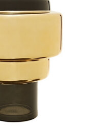 Orsina Cayden Small Smoked Black And Gold Vase - thumbnail 4