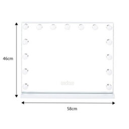 Living And Home White Hollywood 15 Led Bulbs Bedroom Vanity Makeup Mirror With Bluetooth, Dimmable Touch Control 58X 46Cm - thumbnail 7