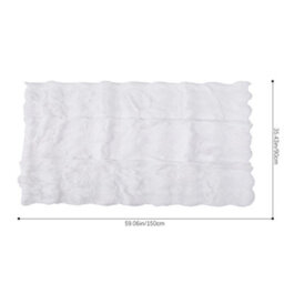 Living And Home White Thickened Faux Rabbit Fur Knitted Sofa Cushion Cover/sofa Throw, 150Cm W X 90Cm D - thumbnail 9