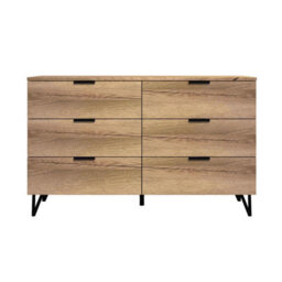 Fwstyle 6 Drawer Chest Of Drawers Cracked Oak Fast Click Assembly - thumbnail 2