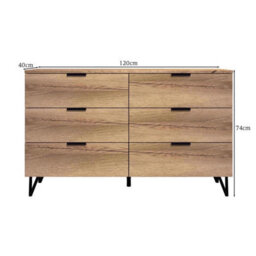 Fwstyle 6 Drawer Chest Of Drawers Cracked Oak Fast Click Assembly - thumbnail 5
