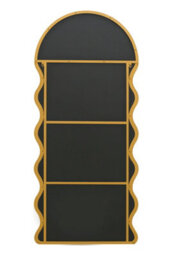 Mirroroutlet The Fluctus Gold Metal Dome Arch Wavy Frame Wall Mirror 180Cm X 80Cm - thumbnail 6