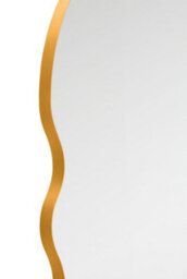 Mirroroutlet The Fluctus Gold Metal Dome Arch Wavy Frame Wall Mirror 180Cm X 80Cm - thumbnail 4