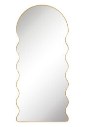 Mirroroutlet The Fluctus Gold Metal Dome Arch Wavy Frame Wall Mirror 180Cm X 80Cm - thumbnail 2