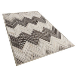 Beliani Rug Aytepe Grey 140 X 200 Cm Leather - thumbnail 4
