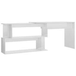 Berkfield Modern Corner Desk High Gloss White 200X50X76 Cm Engineered Wood
