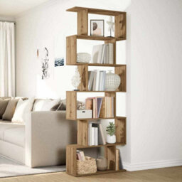 Walplus Room Divider Bookcase 6-Tier Artisan Oak 70X24X193 Cm Engineered Wood - thumbnail 4