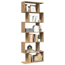 Walplus Room Divider Bookcase 6-Tier Artisan Oak 70X24X193 Cm Engineered Wood - thumbnail 1