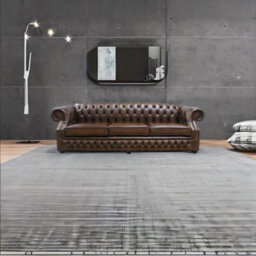 Chesterfield 4 Seater Antique Tan Real Leather Sofa In Buckingham Style - thumbnail 4