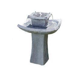 Oriental Pagoda Solar Powered Water Feature - Slate-Effect Polyresin 2 Tier Cascading Water Fountain - H72 X 47Cm Diameter - thumbnail 5