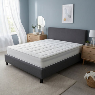 Darphe White Super King Size Quilted Cotton Mattress Protector Cover - image 1