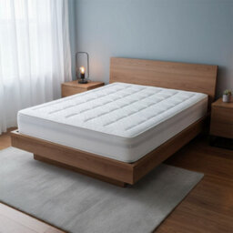 Darphe White Super King Size Quilted Cotton Mattress Protector Cover - thumbnail 2