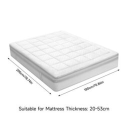 Darphe White Super King Size Quilted Cotton Mattress Protector Cover - thumbnail 8