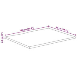 Walplus Table Top Live Edge 100X80X2.5 Cm Solid Wood Rough Mango - thumbnail 9